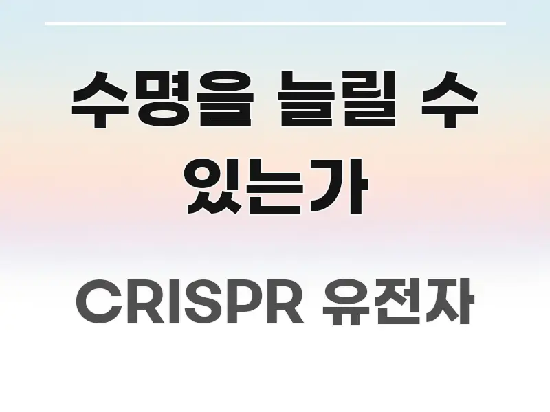 수명을 늘릴 수 있는가 한눈에 들어오는 블로그 포스트 커버 이미지 - 글 흐름을 돕는 시각 자료