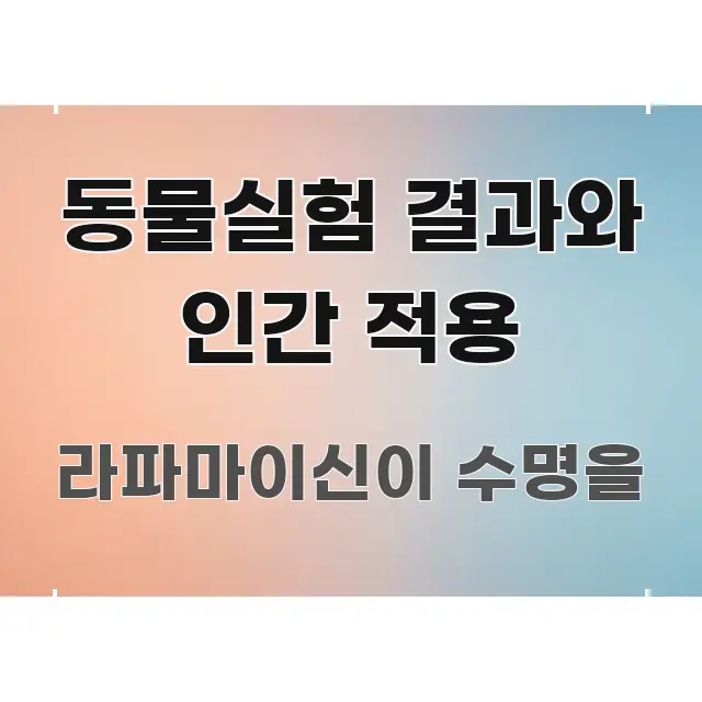 동물실험 결과와 인간 적용 전문가가 선별한 포스트 대표 비주얼 이미지