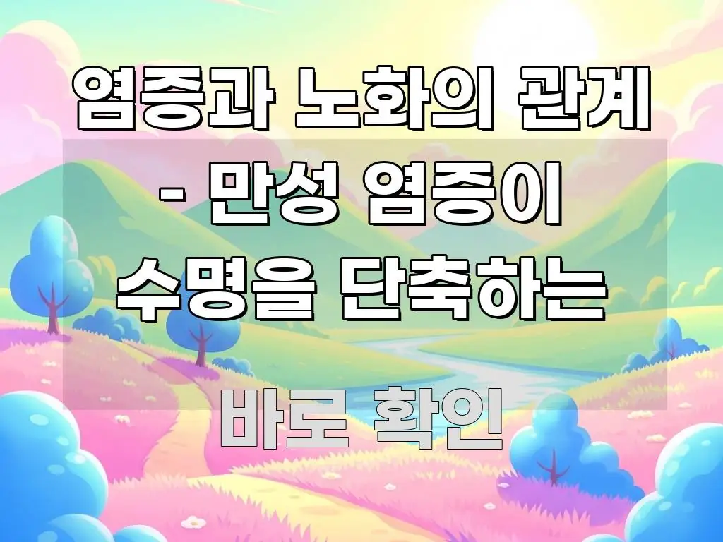 염증과 노화의 관계 – 만성 염증이 수명을 단축하는 알기 쉽게 정리한 깔끔한 인포그래픽 표지