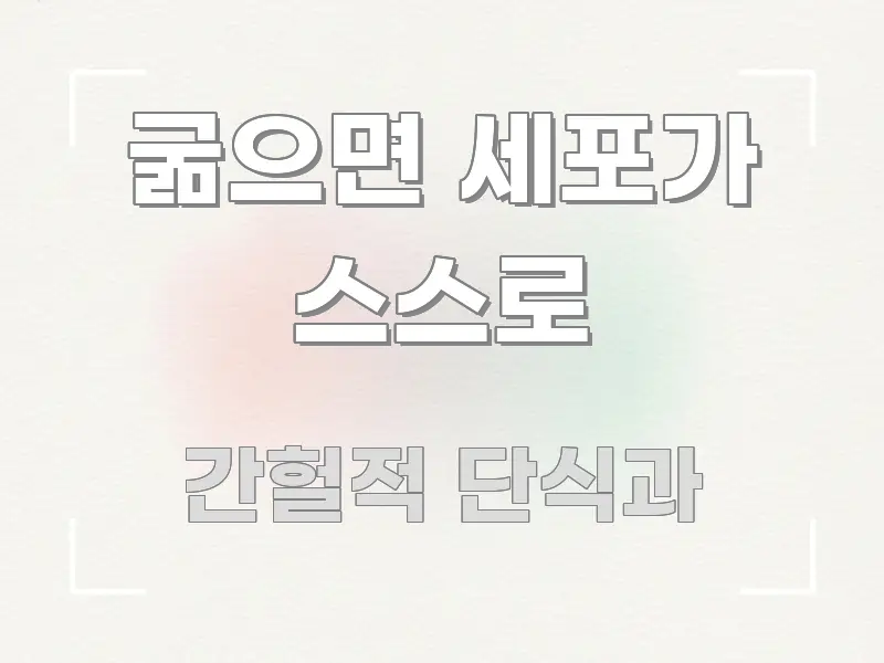 굶으면 세포가 스스로 꼭 필요한 정보만 담은 카드뉴스 스타일 이미지 - 참고용 이미지