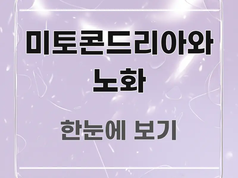 미토콘드리아와 노화 핵심 정보를 압축한 타이포그래피 블로그 표지 - 가독성을 높이는 이미지