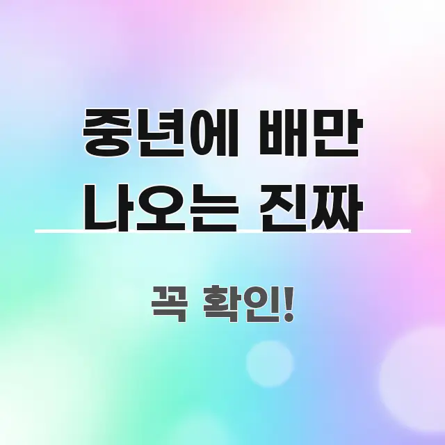 중년에 배만 나오는 진짜 가독성 높게 정리한 콘텐츠 요약 표지 이미지 - 활용 예시 이미지