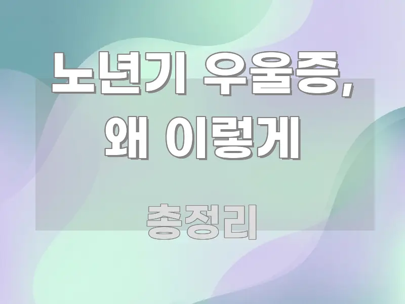 노년기 우울증, 왜 이렇게 심플하고 명확하게 정리한 스마트 정보 카드 - 본문 내용과 연관된 이미지