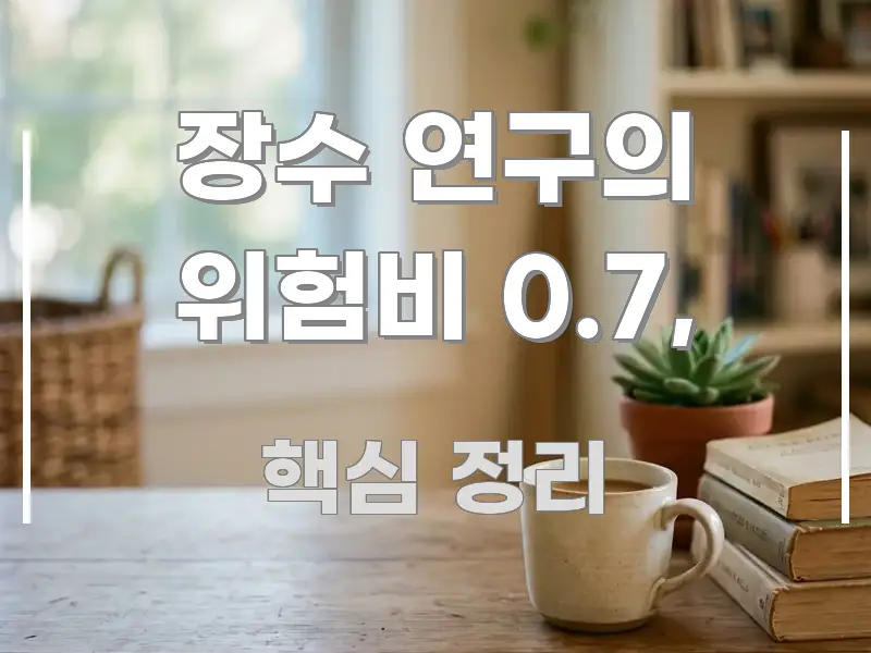 장수 연구의 위험비 0.7, 핵심 정보를 압축한 핵심 정보 비주얼 - 설명을 돕는 이미지